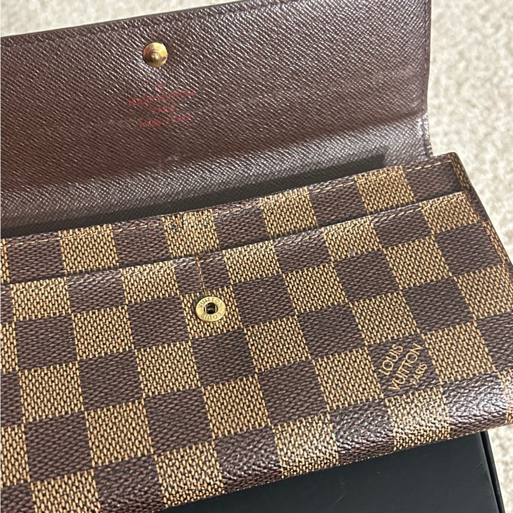 Louis Vuitton Brown and Tan Damier Ebene Wallet